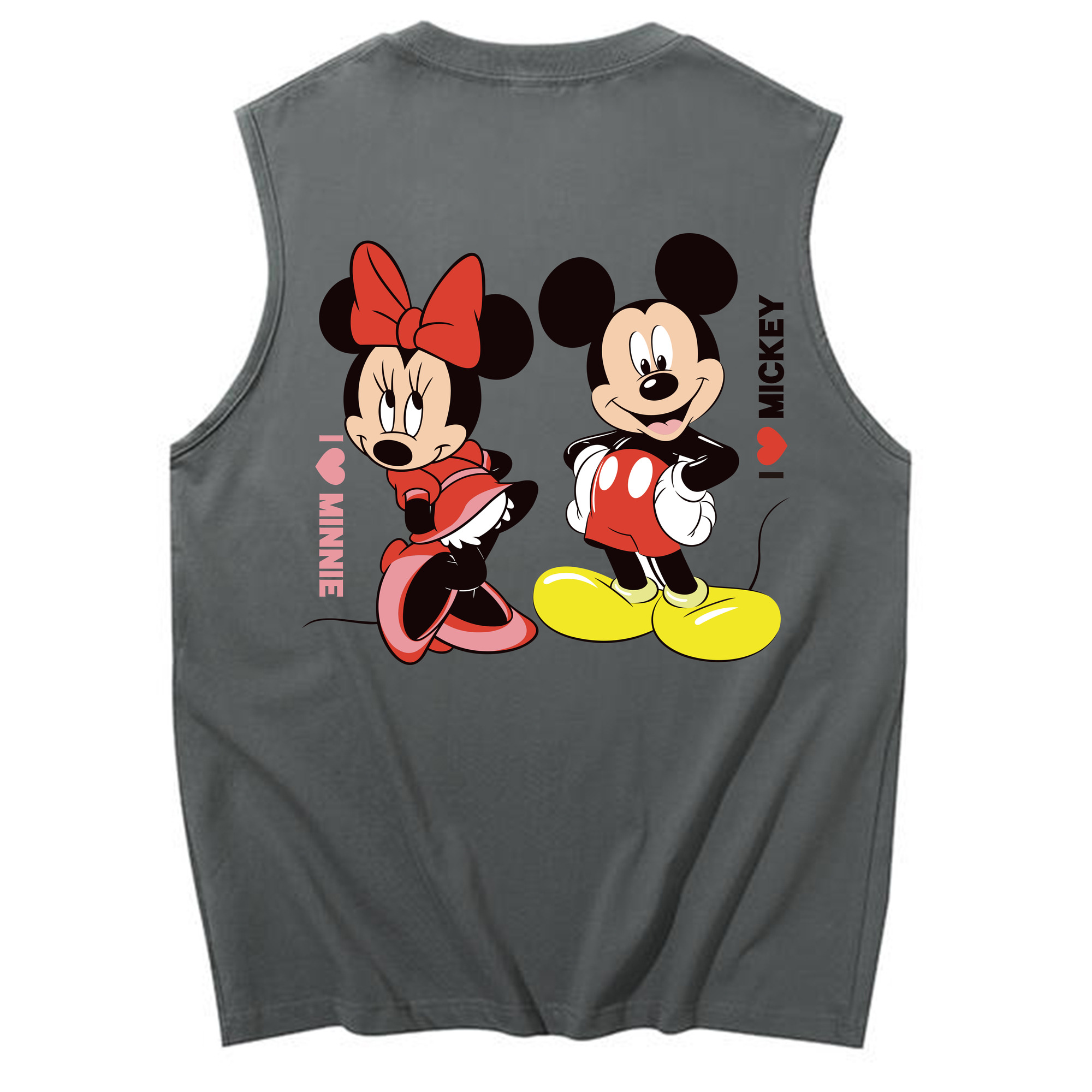 ミッキーマウス Mickey Mouse コットン100％タンクトップ（背面プリント）